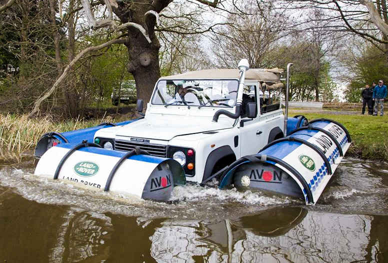 floating Land Rover Defender